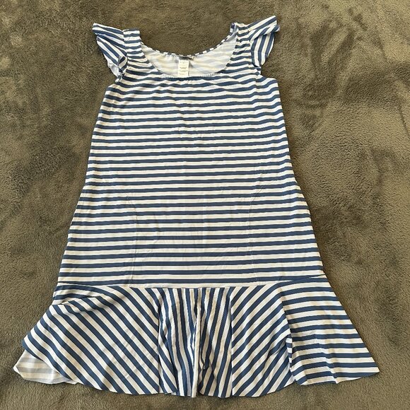 Tommy Bahama Tennis Dress Swim Coverup Women's SMALL Blue White Stripe Tropical - Picture 1 of 5